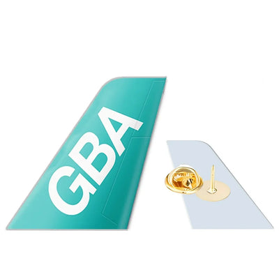 Greater Bay Airlines aviation design tail-shape badge pin in polished alloy.