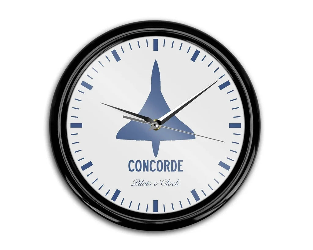 Concorde aviation themed wall clock, premium wood and metal.