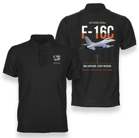 F-16C Fighting Falcon One Airframe Every Mission Premium Polo T-Shirts