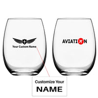 Thumbnail for Aviation Water & Drink aviation design on water glass, crystal-clear premium glassware.