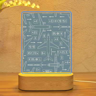 Jet Planes & Airport aviation art night lamp in premium acrylic with LED.
