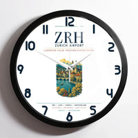 Thumbnail for Zurich Airport (ZRH) design on white framed wall clock