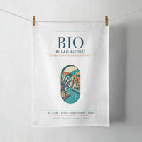 Thumbnail for Bilbao Airport (BIO) design on white towel