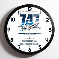 Thumbnail for Boeing 747-200B design on white framed wall clock