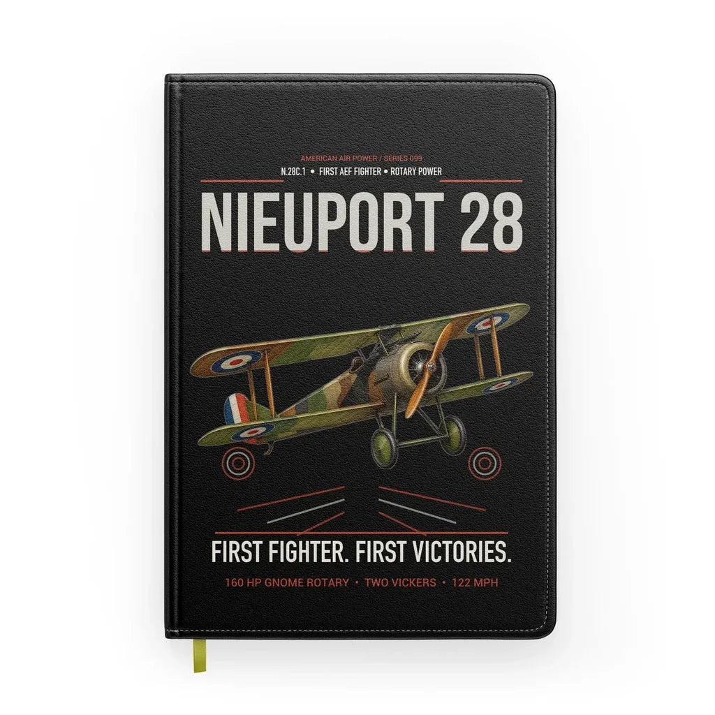 Nieuport 28C.1 design on black notebook