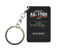 Thumbnail for AgustaWestland AH-129D Mangusta design on black designed key chain, double-side print