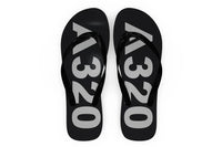 Thumbnail for Airbus A320 Text Slippers (Flip Flops) aviation print slippers and flip-flops, durable rubber sole.