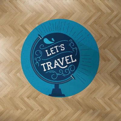 Let's Travel Carpet & Floor Mats (Round) aviation print round carpet floor mat, durable carpet pile with non-slip backing.