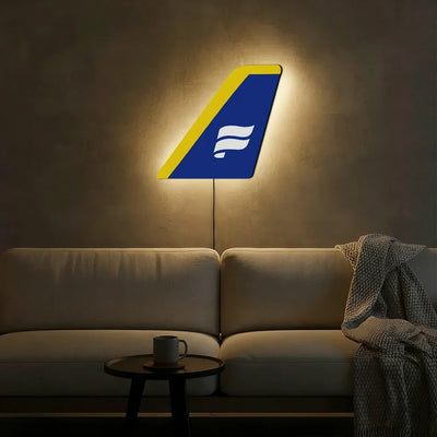 Icelandair Airlines aviation design on durable metal with LED aircraft tail wall art.