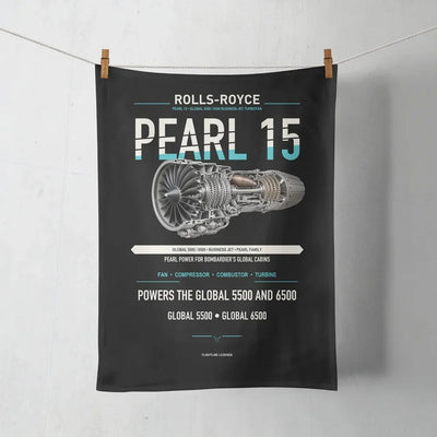 PEARL 15 design on black towel