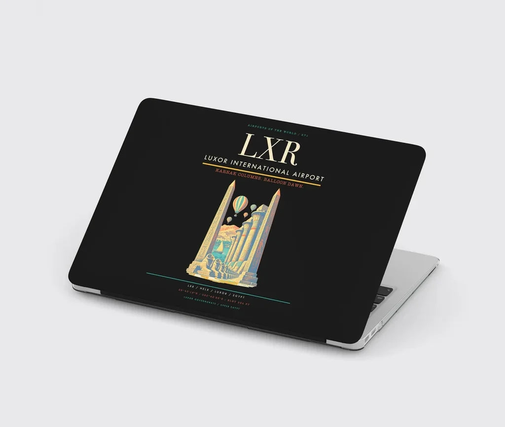 Luxor International Airport (LXR) design on black MacBook case