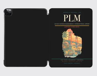 Sultan Mahmud Badaruddin II International Airport (PLM) design on black ipad tablet case