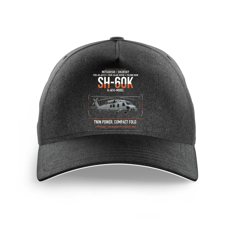 Mitsubishi Sikorsky SH-60K design on black printed hat