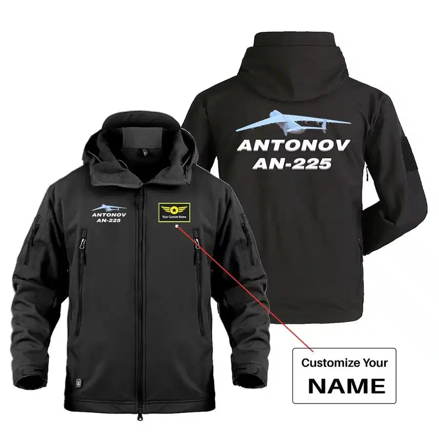 Antonov AN-225 (6) Military Jackets (Customizable) aviation design printed on heavy cotton shell with field-style pockets mil.