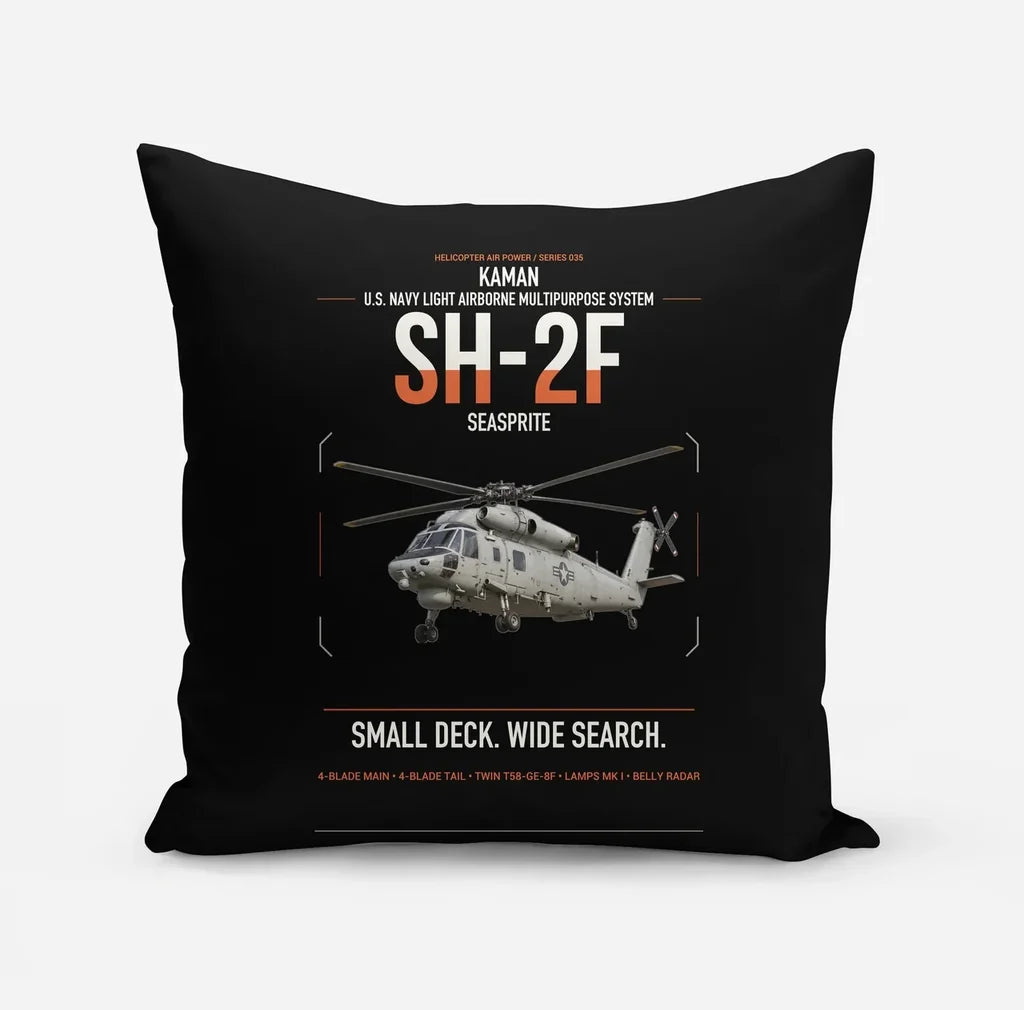 Kaman SH-2F Seasprite design on black pillow