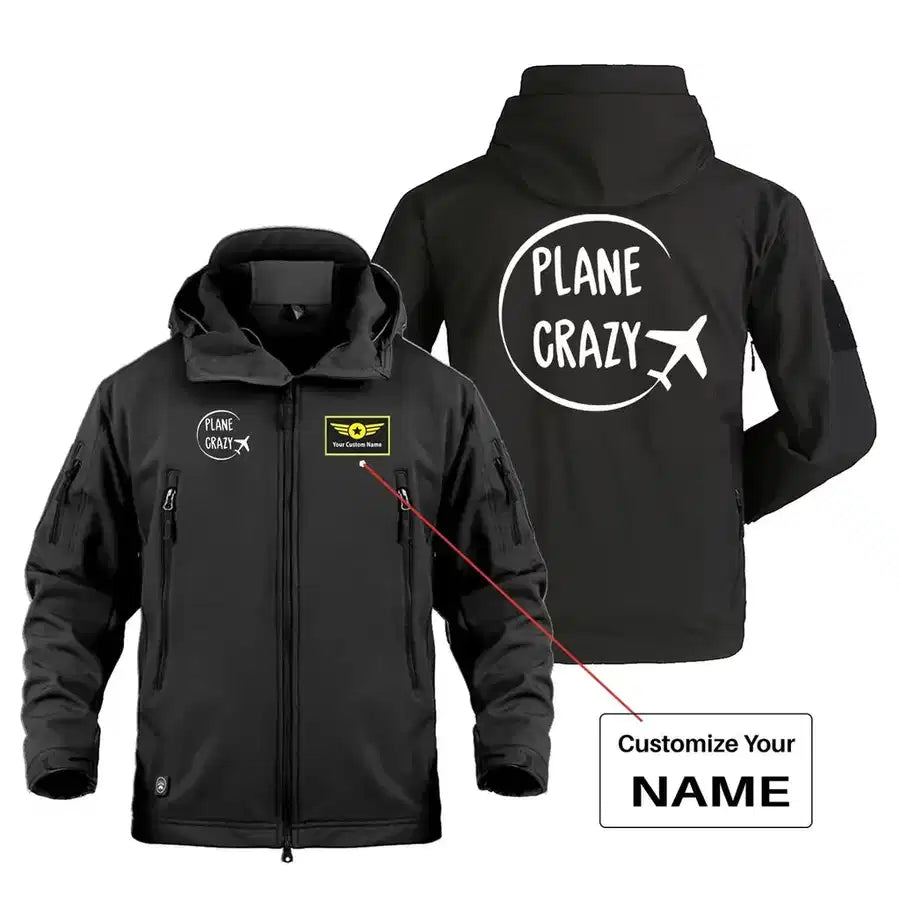 Plane Crazy Military Jackets (Customizable) aviation design printed on heavy cotton shell with field-style pockets military jacket.