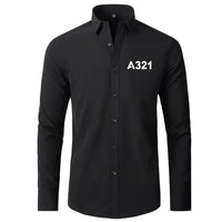 Thumbnail for Airbus A321 Flat Text aviation design printed on soft cotton long-sleeve 2D shirt.