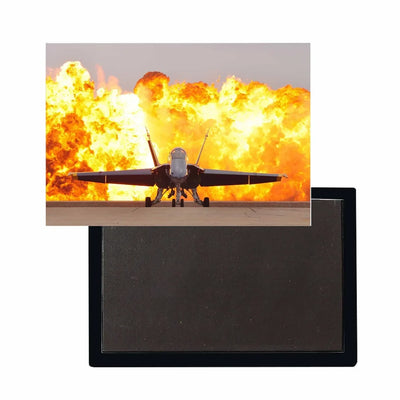 Face to Face with Air Force Jet & Flames aviation design magnet in strong neodymium core.