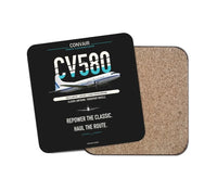 Thumbnail for Convair 580 design on black 1 piece coaster