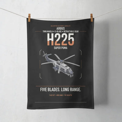 Airbus H225 design on black towel