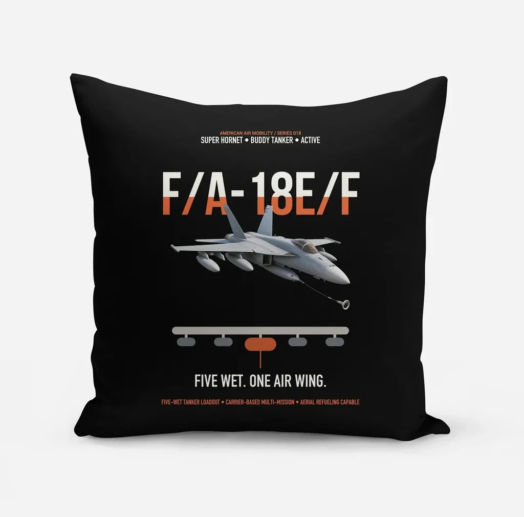 F A-18E F Buddy Tanker design on black pillow