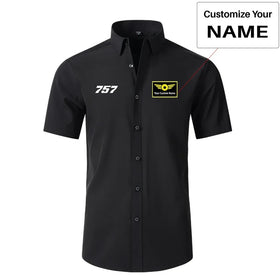 Boeing 757 Flat Text Short & Long Sleeve Shirts
