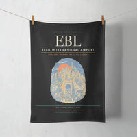 Thumbnail for Erbil International Airport (EBL) design on black towel