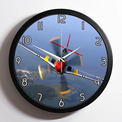 Face to Face Amazing Propeller aviation design on premium wood and metal wall clock.