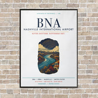 Thumbnail for Nashville International Airport BNA vertical canvas print - framed - white background