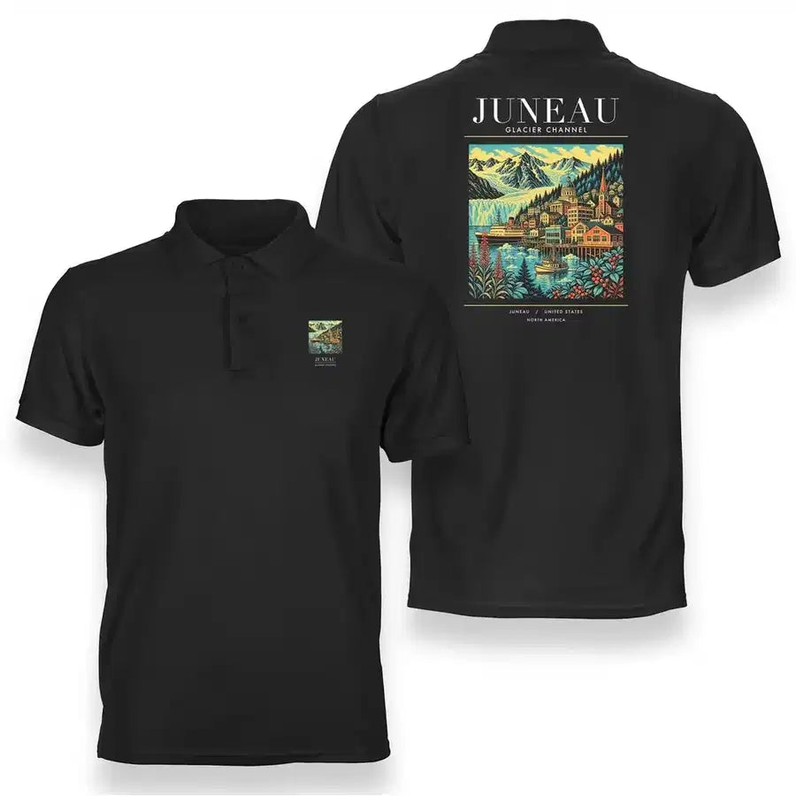 JUNEAU - Poster - Double-Side Polo - Black