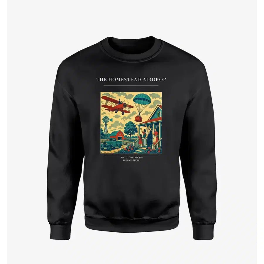 VINTAGE G4199 - The Homestead Airdrop - Designed Sweatshirts design on black