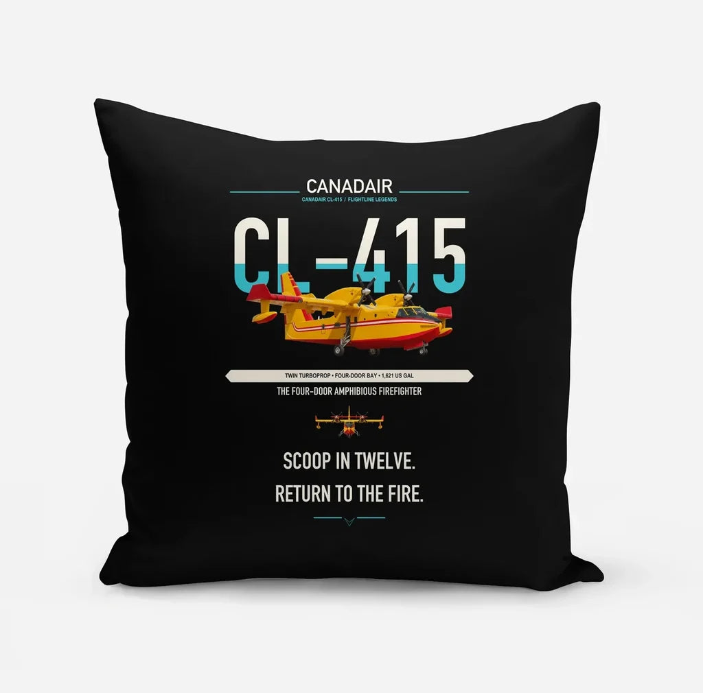 Canadair CL-415 design on black pillow