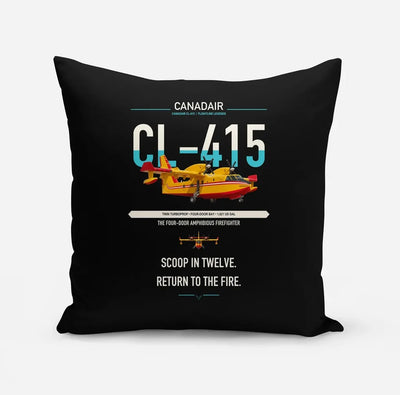 Canadair CL-415 design on black pillow