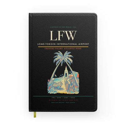 Lome-Tokoin International Airport (LFW) design on black notebook