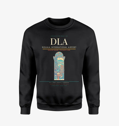Douala International Airport (DLA) design on black sweatshirt