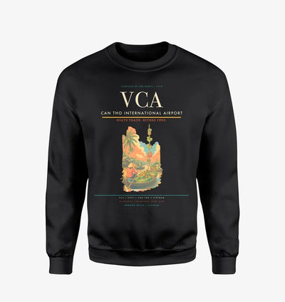 Can Tho International Airport (VCA) design on black sweatshirt
