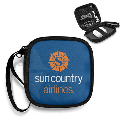 Sun Country Airlines Portable aviation portable headphone bag in padded polyester.