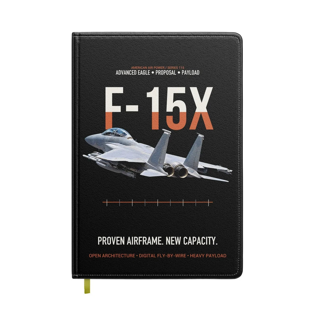 F-15X Advanced Eagle Proposal Proven Airframe New Capacity design on black notebook