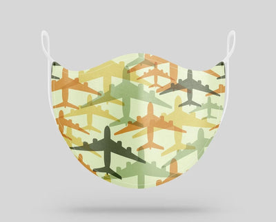 Seamless Airplanes aviation face mask in breathable cotton blend.