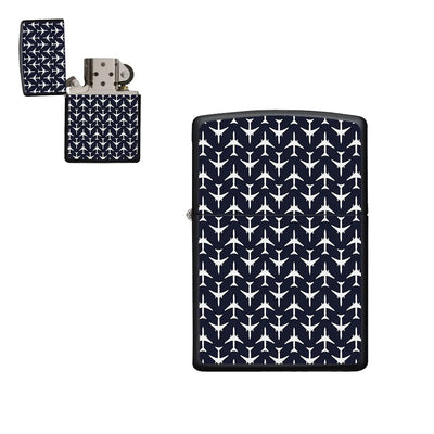 Perfectly Sized Seamless Airplanes Dark Blue aviation metal lighter in premium metal alloy.