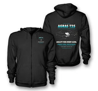 Thumbnail for DJI Agras T25 design on black zipped hoodie