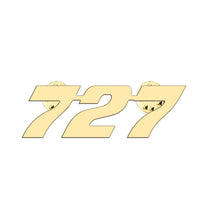 Thumbnail for Boeing 727 Flat Text aviation hollow pin in polished alloy.