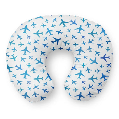 Many Airplanes Travel & Boppy aviation design on memory foam with soft cover travel pillow.