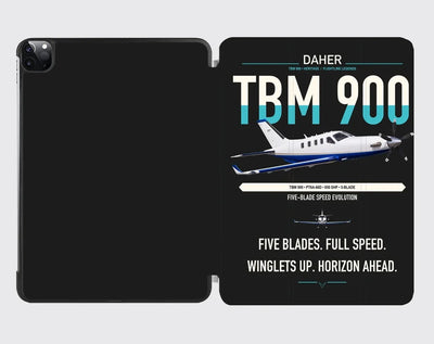 Daher TBM 900 design on black ipad tablet case
