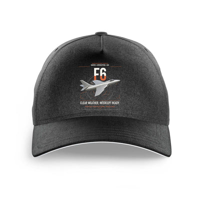 Hawker Hunter F6 design on black printed hat