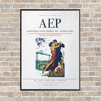 Thumbnail for Aeroparque Jorge Newbery AEP — Buenos Aires vertical canvas print - framed - white background