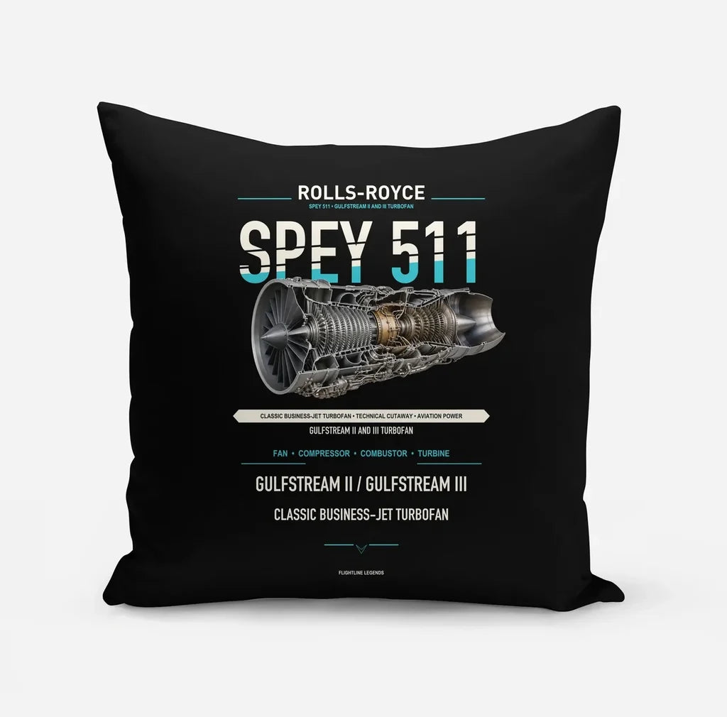 SPEY 511 design on black pillow