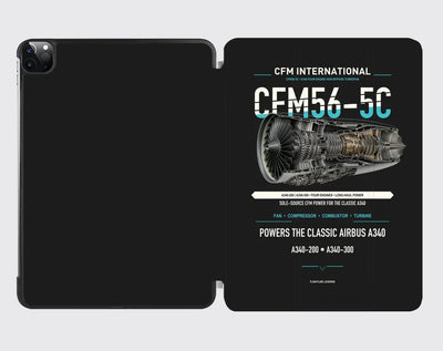 CFM56-5C design on black ipad tablet case