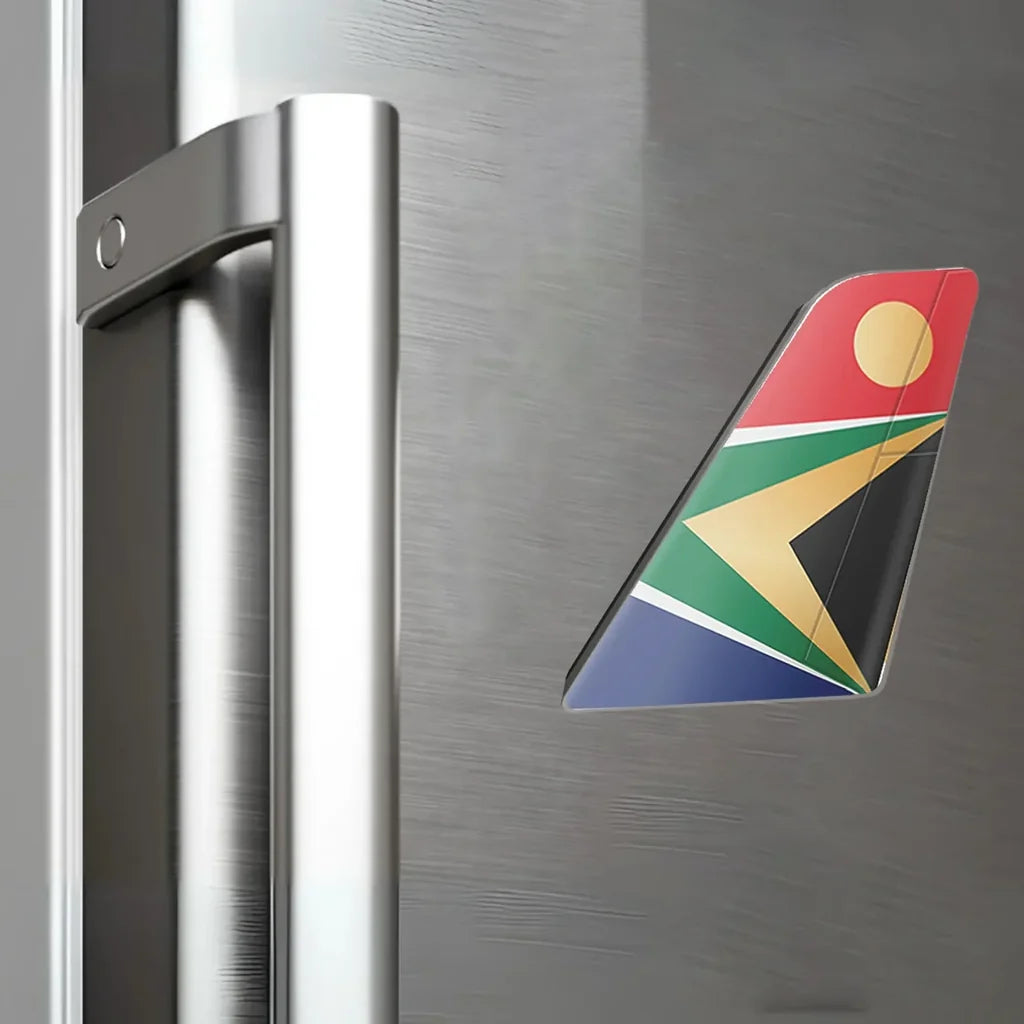 South African Airways aviation design tail magnet in 3D metal with magnetic back.