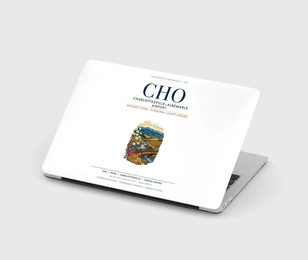 Charlottesville–Albemarle Airport (CHO) design on white MacBook case